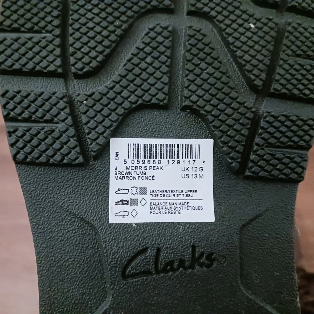 Clarks Morris Peak Waterproof Chukka Boots Mens 13 Brown Tumbled Leather Lace Up